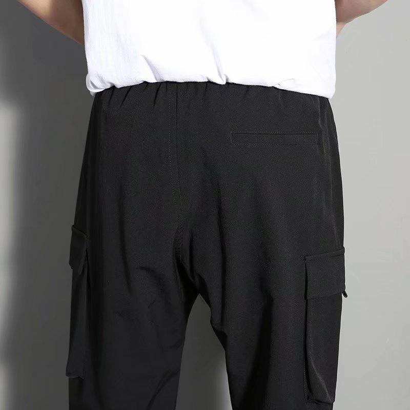 Men's Trendy Hip-Hop Loose-Fit Multi-Pocket Overalls - Korean Style Casual Skinny Pants