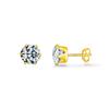 925 Sterling Silver Basic Sparkling Round Stud Earrings Classic Crown Hypoallergenic Wedding Jewelry for Women