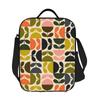 Flower Stem Orla Kiely Pattern Insulated Lunch Bag for Women Kids Portable Food Boxes Thermal Lunch Box Tote