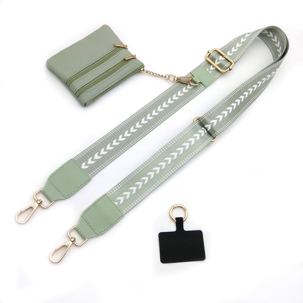Eryi Detachable Cross Strap Phone Lanyard Zippered Pouch Adjustable Perforation-Free Design Customizable Logo 17 Colors 120cm
