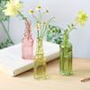 5pcs Glass Flower Vases 11.5cm Tall Mini Retro Relief Vases in Bulk Small Vases for Decor Center Pieces Vintage Bottles Wedding