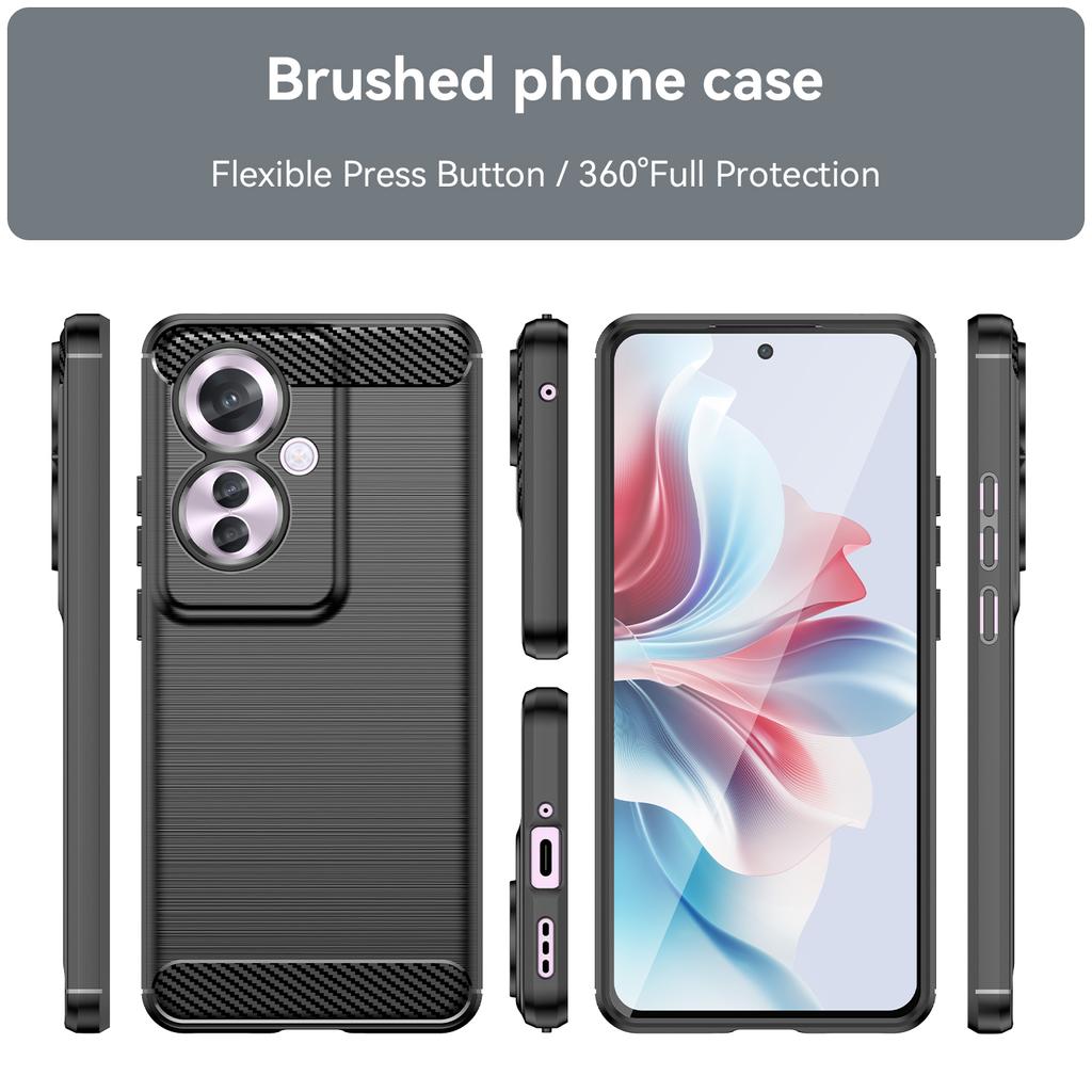 For Oppo Reno11 F 5G TPU Case Carbon Fiber Texture Back Phone Cover