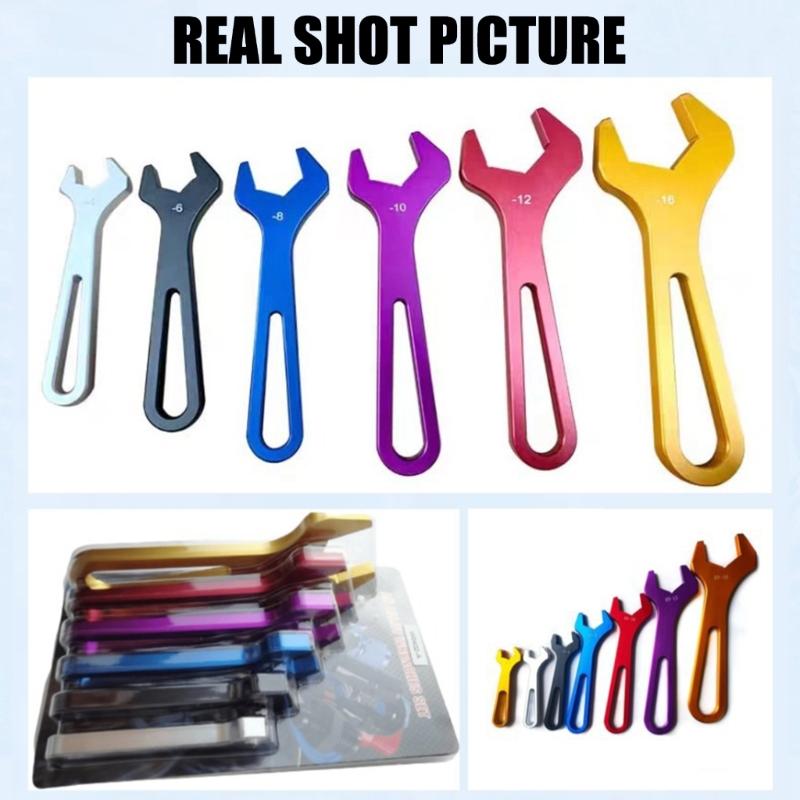Pack Of 6 Aluminum Wrench AN Tube Fitting Wrenches Hand Tool For Automotive Repair Modification Strong Holding Power