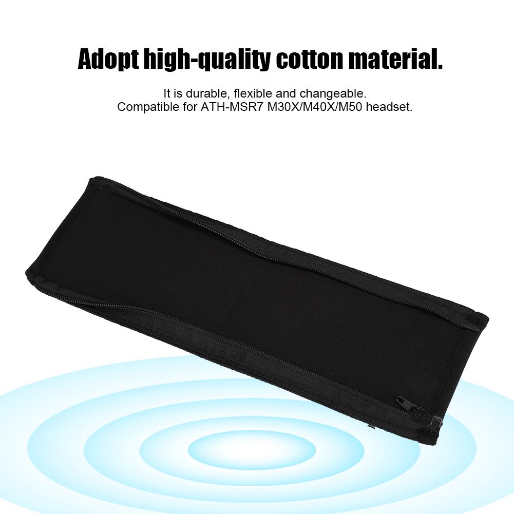 Black Cotton Headset Headphone Headband Cushion Cover Protector Replacement Parts for ATH MSR7 M30x