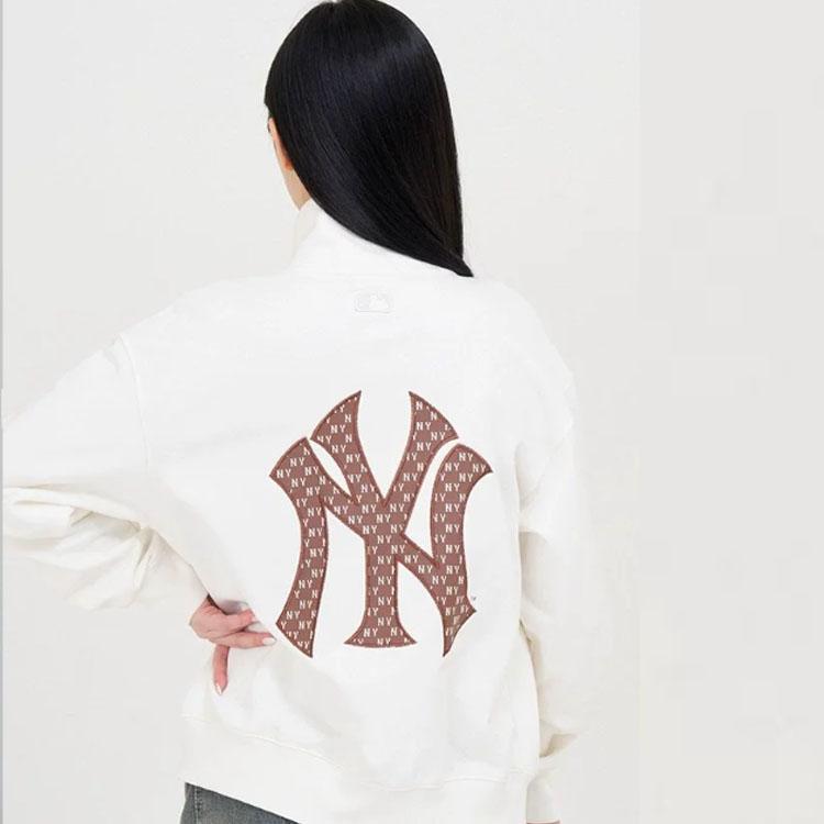 New MLB New York Yankees Sweatshirt Unisex Cream 3ATRM1034-50CRS