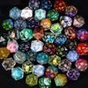 Bulk 10Pcs/Set DND Dice Random Color D4 D6 D8 D10 D% D12 D20 Resin Polyhedral Dice Set for D&D Role Playing Board Games TRPG