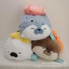 Cute Sea Otter Sushi Plush Pillow - Soft Salmon Dazed Cushion Gift for Boys and Girls