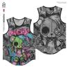 Summer Round Neck 3D Cartoon Pattern Printed Top Fashionable Casual Sleeveless Vest Men's T-shirts