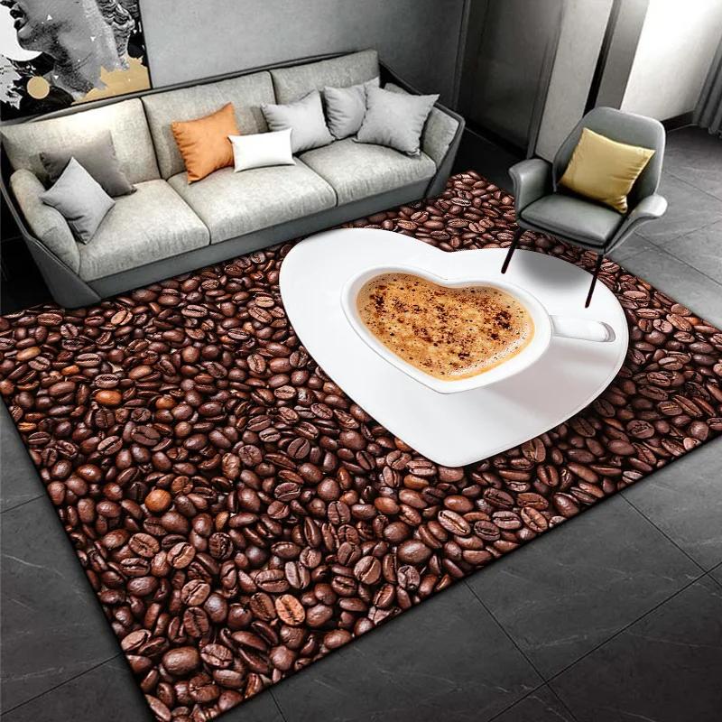 Coffee Drink Printed Carpet Modern Fashion Mat Non-slip Area Rug Home Living Room Yoga Mats Bedroom Kitchen Dorm Soft Floor Mat