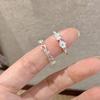 Elegant Butterfly & Flower Adjustable Ring for Women - Niche, Versatile, and Trendy Index Finger Jewelry