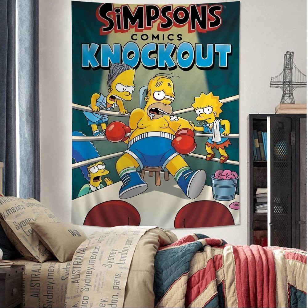 Cartoon TThe Cool SSimpsons Printed Large Wall Tapestry Hanging Tarot Hippie Wall Rugs Dorm Art Home Decor