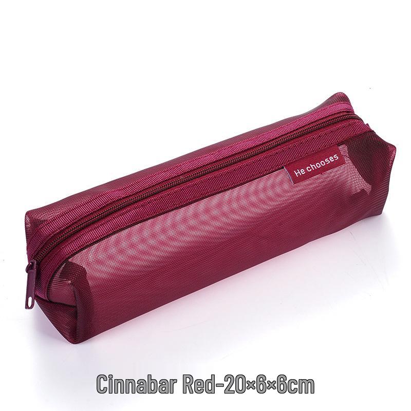 3D Minimalist Clear Mesh Pencil Case - Student Exam Large Capacity Portable Organizer