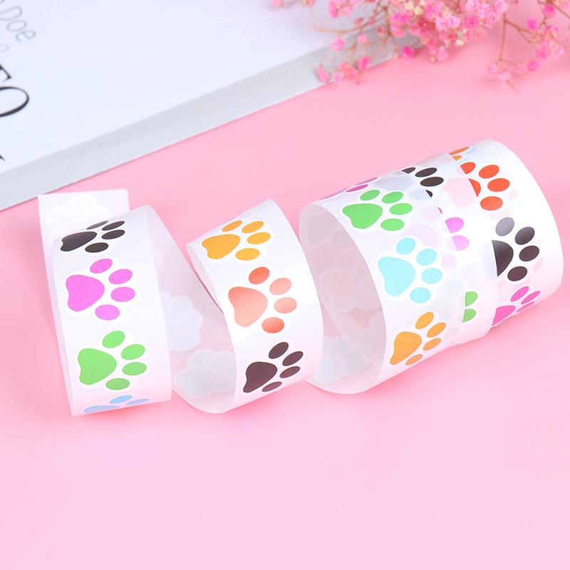 500Pcs Colorful Paw Print Stickers Dog Cat Paw Labels Stickers Reward Sticker