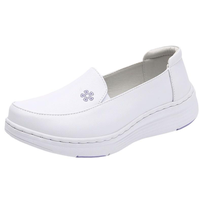 Nurse shoes women's cowhide soft sole doctor is not tired of feet hospital work shoes thick sole non-slip fashionable and comfortable single shoes