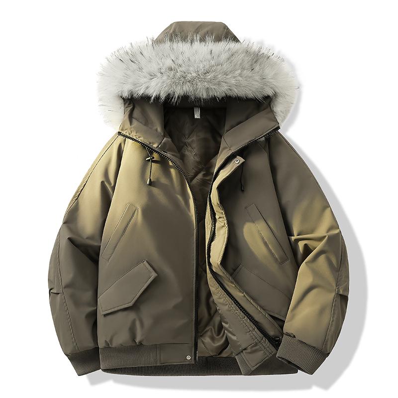 

Съемный большой меховой воротник Молодежная зимняя рабочая одежда Капюшон Меховой воротник Толстое хлопковое пальто Универсальное мужское и женское Теплое ветрозащитное хлопковое пальто Куртка M