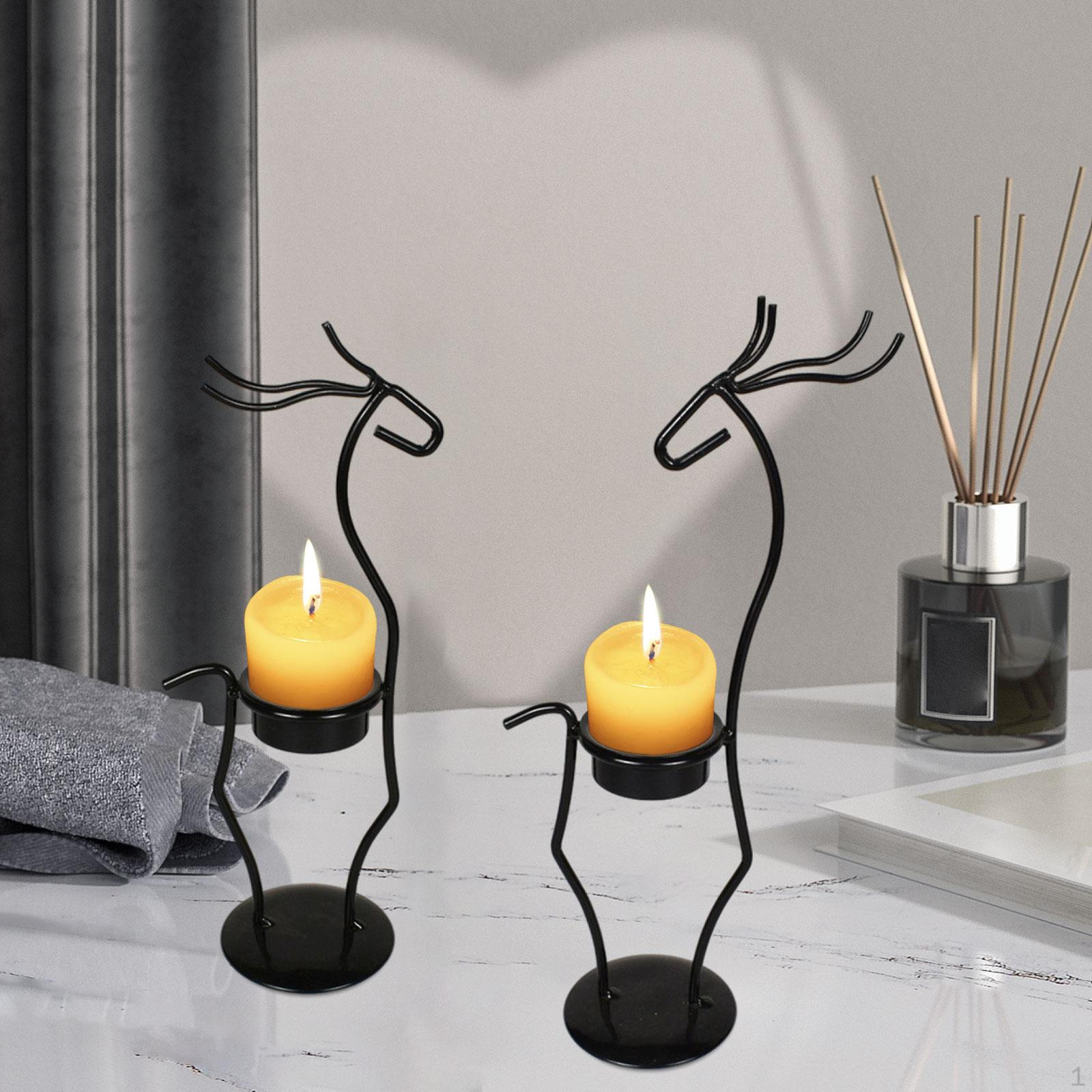 

Металлические подсвечники в форме оленя, декоративная палочка для свадьбы чёрный
