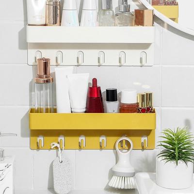 Useful Wall-mounted Household Storage Shelf Multifunctional Fashion Bathroom Rack Space Saving Cosmetics Organizer Basket