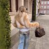 Europe, America, autumn and winter environmentally friendly imitation fur lapel deer leopard print short fur jacket mink jacket
