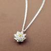 925 Silver Lotus Pendant Necklace for Women High Quality