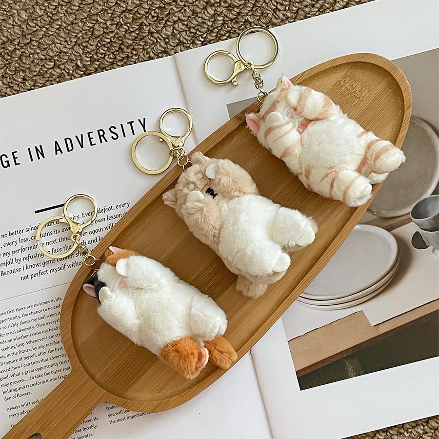 Cute Animal Plush Keyring With Short Pile Polyester For Children Gifts