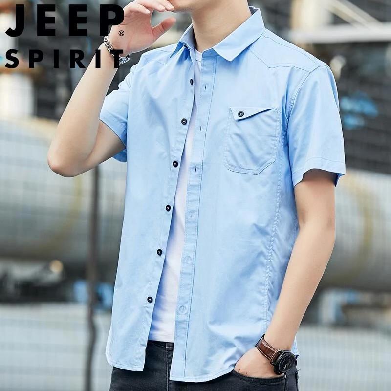 JEEP SPIRIT Men s Slim Fit Cotton Short-Sleeve Shirt M