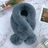 Scarf Women's Autumn and Winter New Fur Rabbit Plush Thickened Warm Scarf Solid Color Hairball Cross Student Children