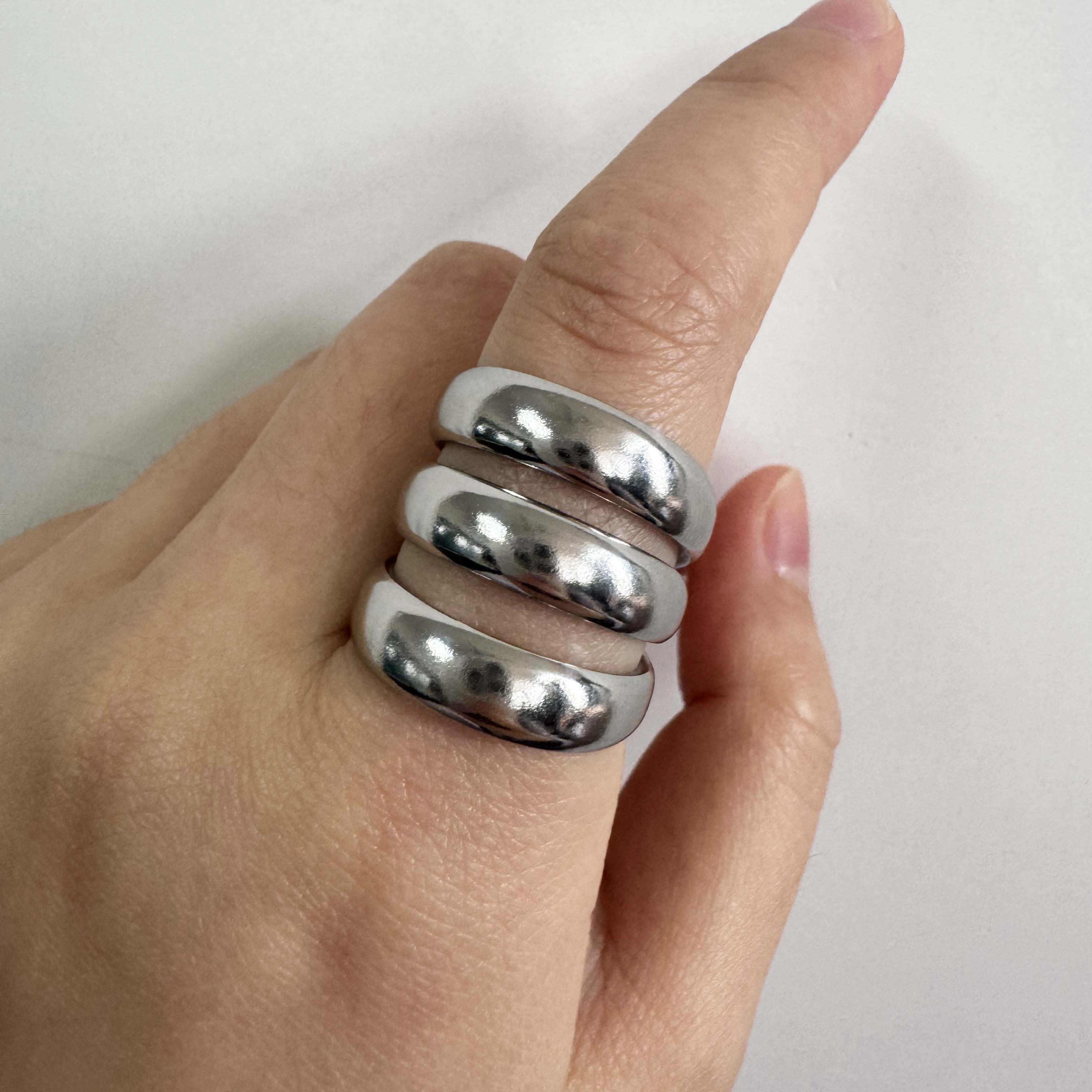 4Pcs/Set Punk Gold Color Irregular Square Rings for Women Men Geometric Chunky Smooth Water Drop Open Rings Jewelry Party Gifts