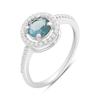 Silver Ring with London Blue Topaz, Cubic Zirconia, Item Weight 1.92 G (2204695)