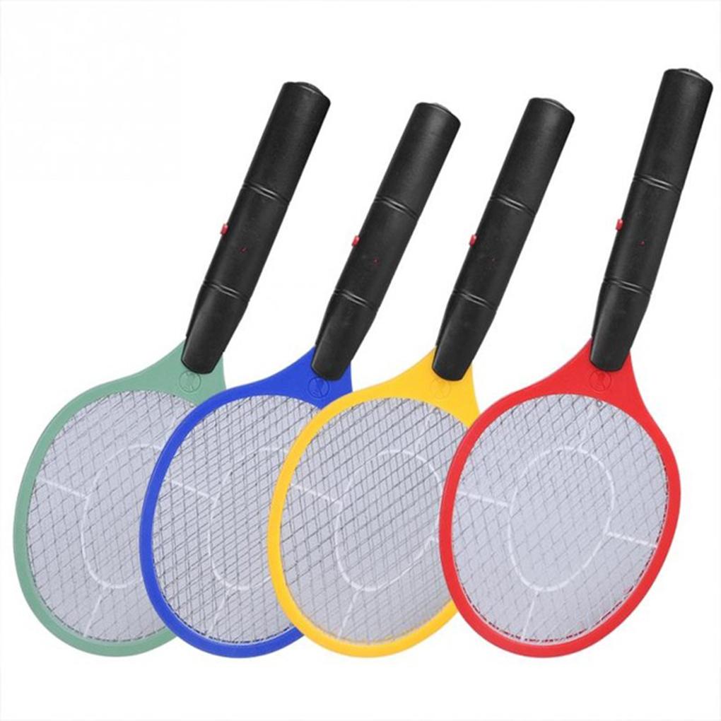 Electric Pest Swatting Pad Portable Wireless Long Handle 3 Layer Quiet Running Indicator Light Household Bedroom Racket