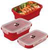 BONE Bento Lunch Easy To Food Storage Large Capacity Box, Foldable, Silicone, Leak-Proof, Spill-Proof, Airtight, Box, Clean, Microwave-Safe,