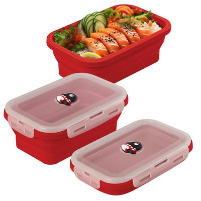BONE Bento Lunch Easy To Food Storage Large Capacity Box, Foldable, Silicone, Leak-Proof, Spill-Proof, Airtight, Box, Clean, Microwave-Safe,