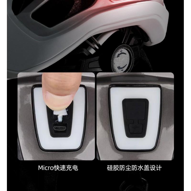Integrated In-Mold Cycling Helmet Mountain Bike Road Riders PC Shell With Edge Protection Reflective Rear Light