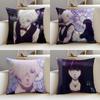 Mysterious DDeath ParadeS Cushion Cover Breathable and Skinfriendly Linen Pillowcase Square Removable and Washable Cushion