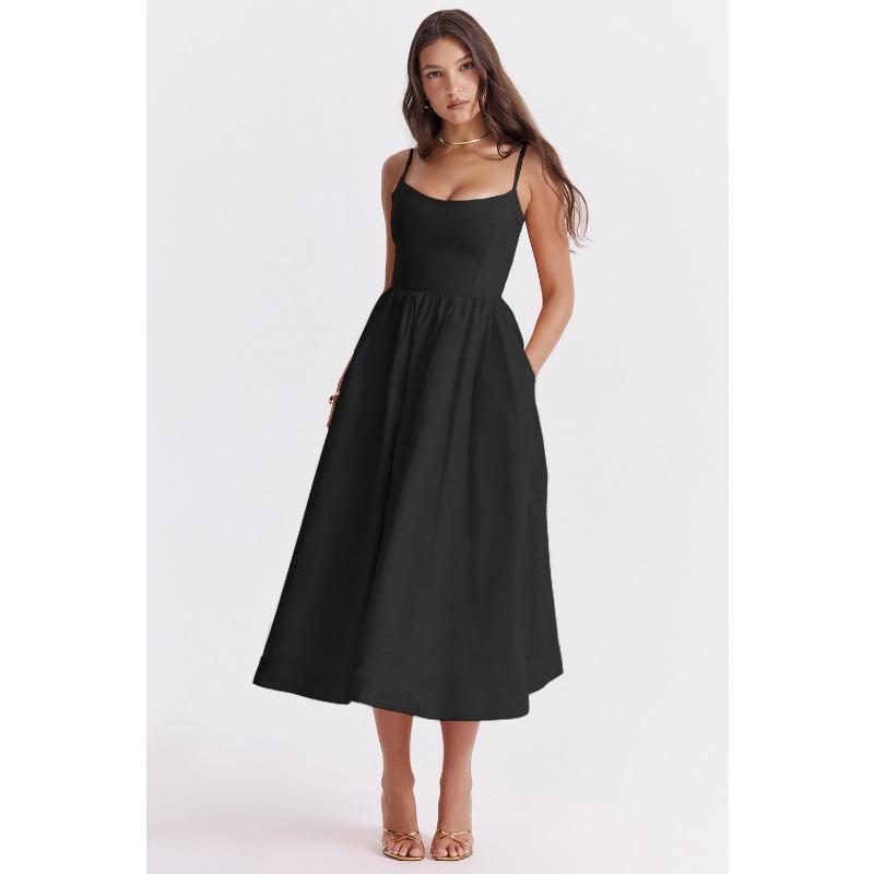 Summer Sexy Backless Suspender Gentle Style Dress for Women