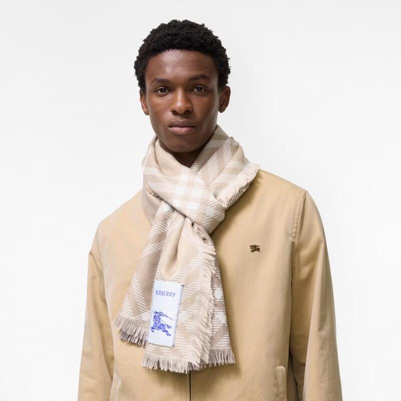 Burberry Gradient Check Silk-Wool Blend Scarf