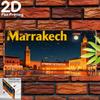 2D Flat, Vintage Aluminum Sign, 1pc, Marrakech Theme,Decorative Plaque & Ornament, Vintage Style Decor, City Theme Wall Art