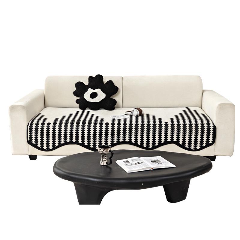 Special-Shaped Chenille Sofa Cover Pad New Light Luxury One-Piece Straight Non-Slip Leather Sofa Special Cover Seat Cushion