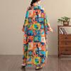 DIMANAF Women Plus Size Spring Summer Long Dress Loose Basic Vintage Oversize Long Sleeve Maxi Floral New 2026