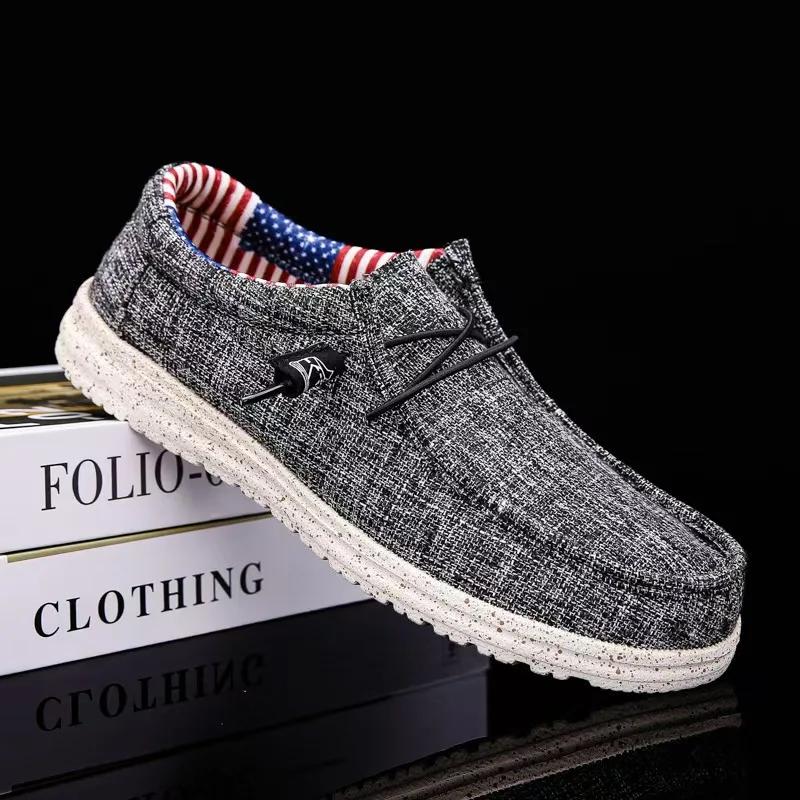 Fashion Men's Fashion Canvas Loafers Comfortable Lightweight Breathable Men's Casual Shoes Flat Slip-on Driving Shoes Man 2025
