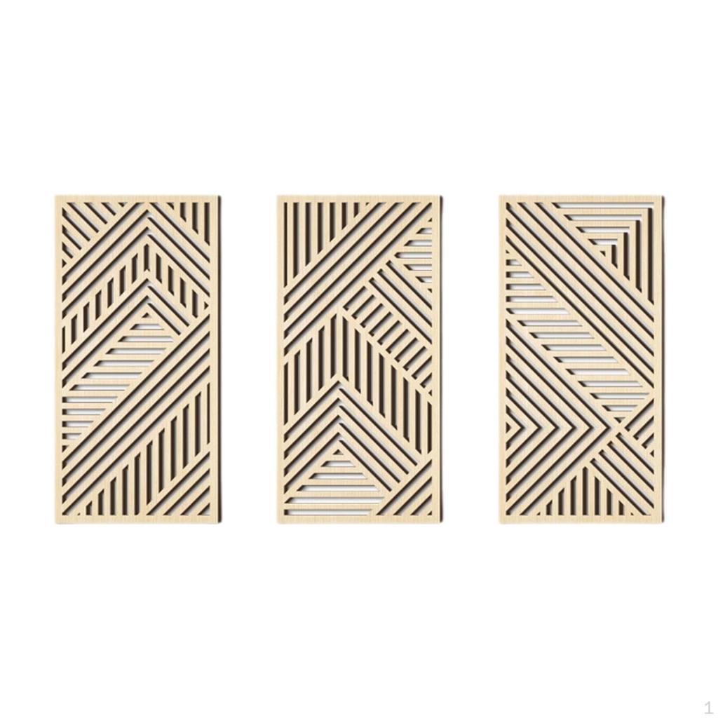 3 Pieces Wall Art Decor Hanging Decoration Rustic Boho Decorative 3D Hollow, for Kitchen