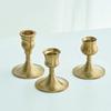 3pc Candlestick Holders Kit Brass Gold Candlestick Set Candle Holders Decorative Candlestick Stand for Wedding Party Dinning