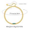 Gold Plated Double Layer Beaded Chain with Turquoise Accent Anklet