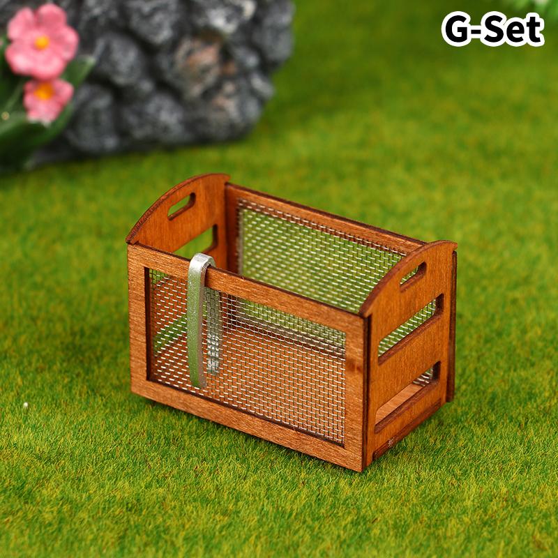 1 sett 1:12 Dukkehus Miniatyr Brødhylle Kakehylle Oppbevaringsboks/Kurv M/Bakeklemme Scenedekor Dukkehus Tilbehør