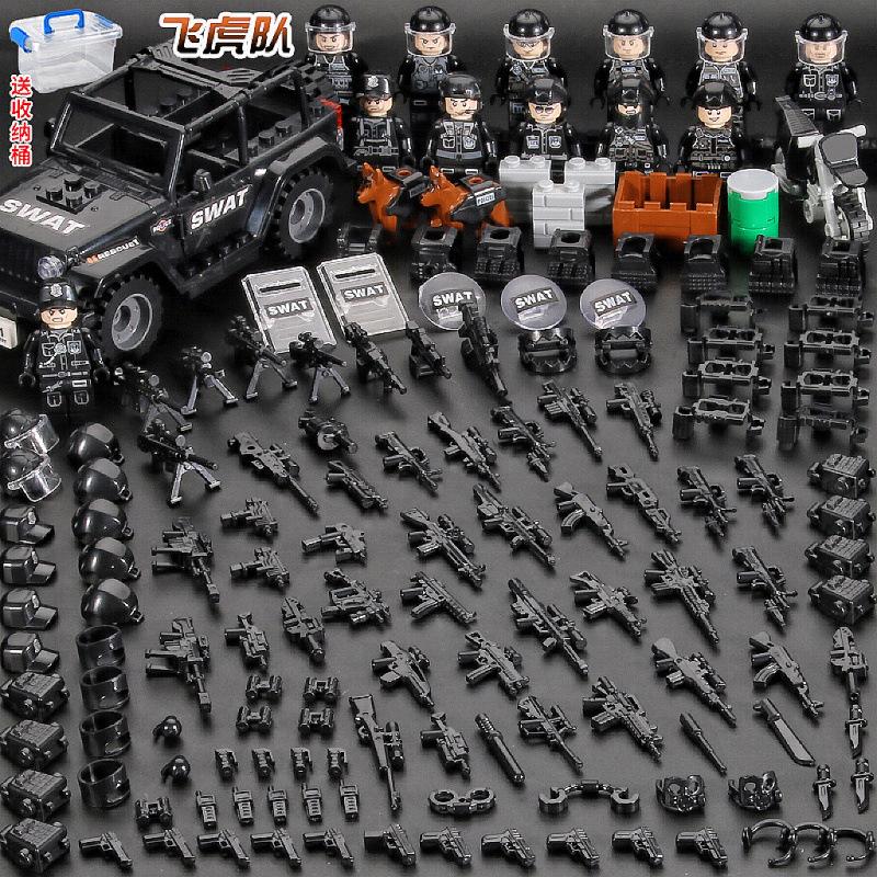 Building Block Military Minifigures Police Special Forces Minifigures Assemble Toys Year-Old Boy Birthday Model