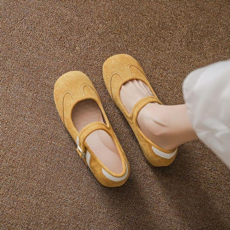 Autumn Small Man Inner Height Increase Silver One-word Buckle with Mary Jane Shoes Light Mouth Thick Heel Retro Single Shoes