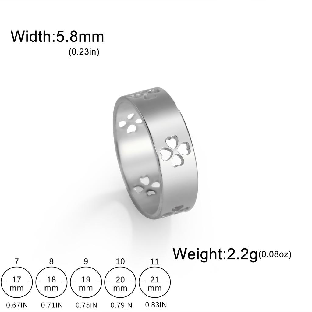 Cazador Stainless Steel Four-leaf Clover Rings for Women Gold Color Lucky Jewelry Anniversary Birthday Gift Wholesale 2026 New