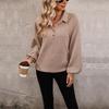 Otoño Mujer Blusa Moda Cómodo Casual Color Sólido Manga Larga Top