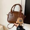 Chic Retro Bowling Bag for Women - Versatile Autumn/Winter 2025 Shoulder & Crossbody Handbag