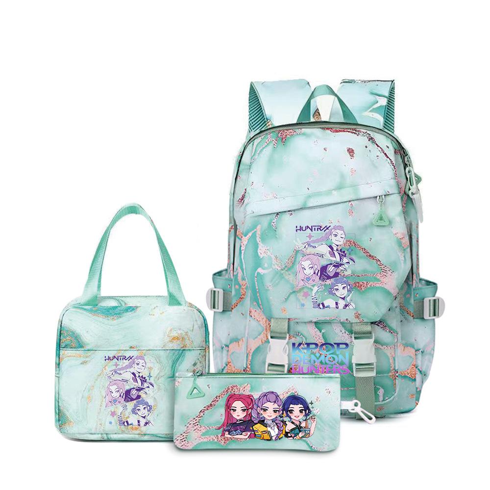 Kpop Demon Hunters, Elementary School Bag, Children'S Backpack, Lunch Bag, Pencil Bag, Three-Piece Set, Student Backpack