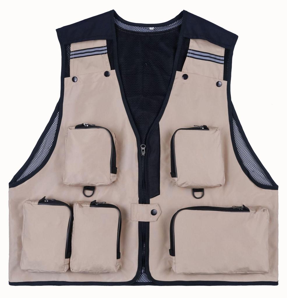 Outdoor Multi-Pocket Workwear Vest for Volunteers, Fishing, Photography, or Group Activities